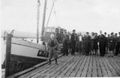 Vassvik kaia muligens i 1938 da båten kom fra båtbygggeriet i Rognan.